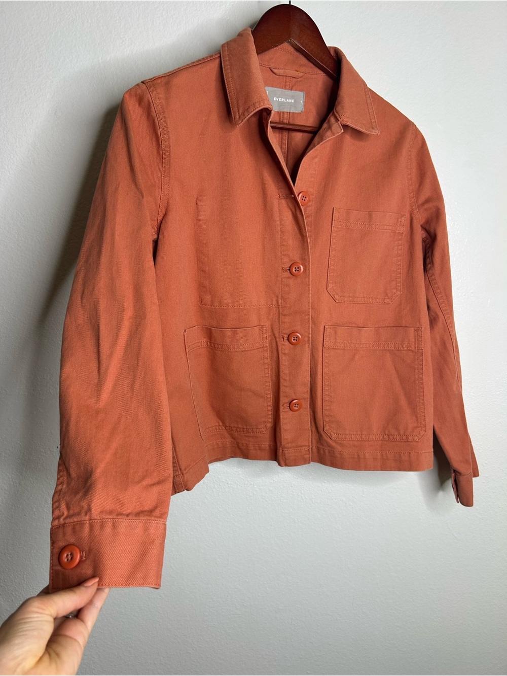 Everlane 100% Cotton Utility Style Chore Jacket in Spanish Clay